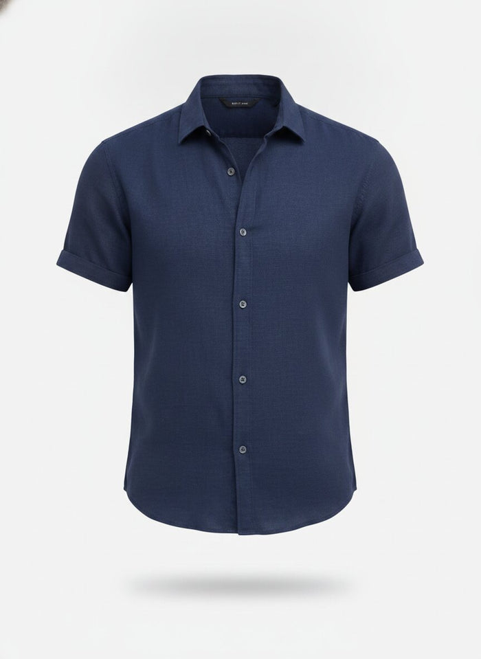 Men's Short Sleeve Shirt - Button-Up with Chest Pocket