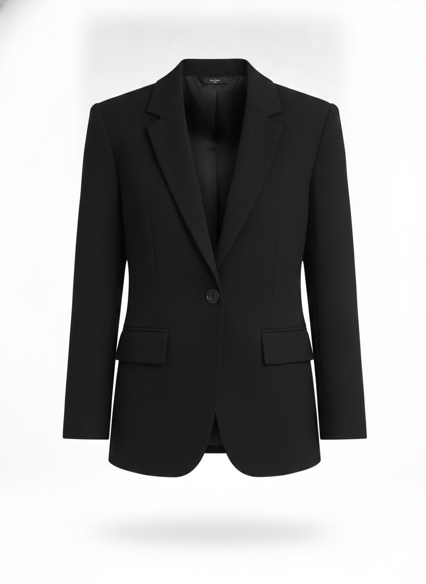 Women's Tailored Blazer - Single-Breasted Jacket with Notch Lapels