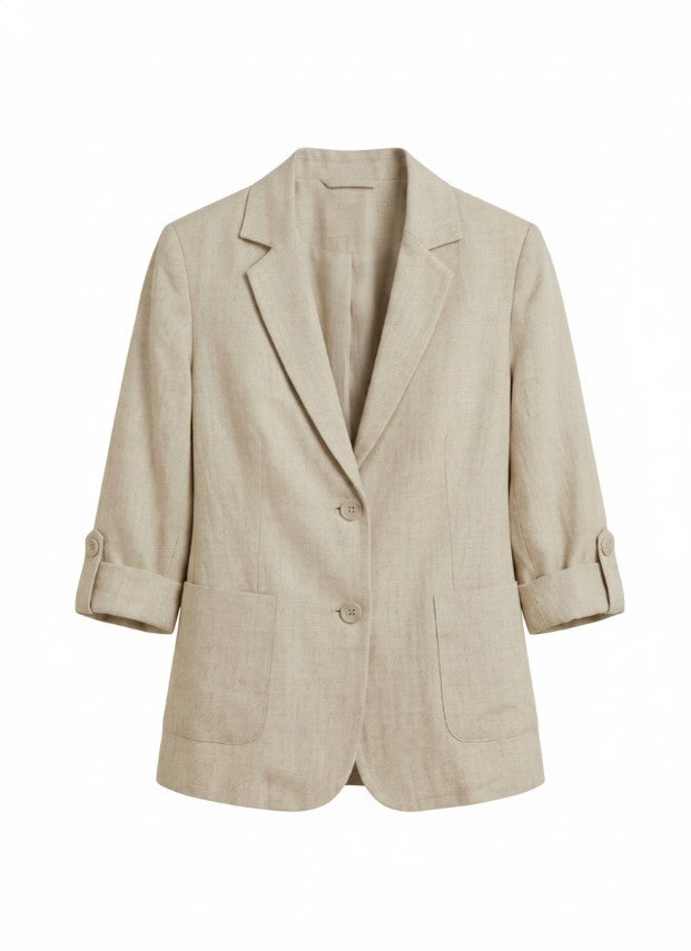 Women's Blazer - Single-Breasted Workwear Patch Pockets