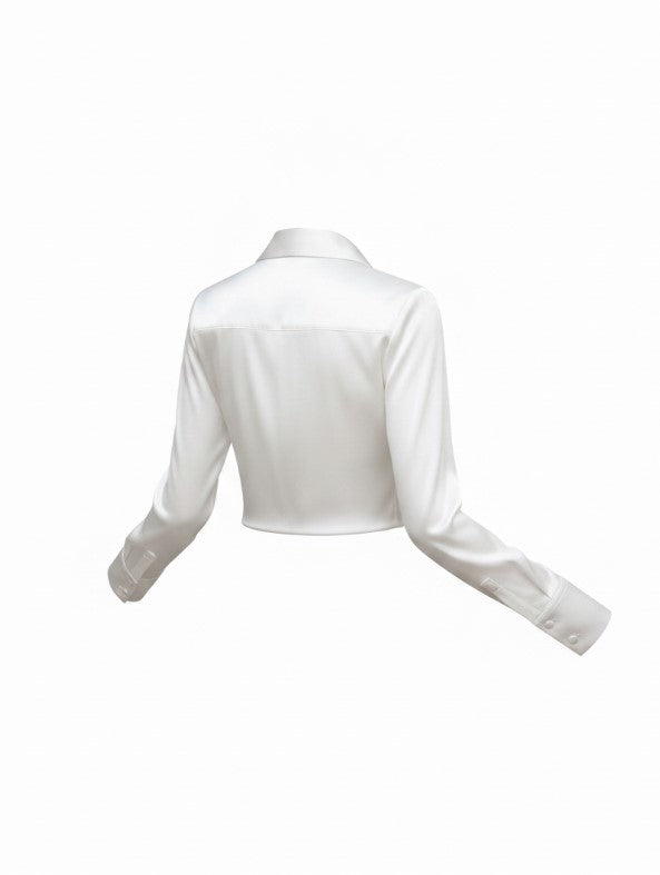 Women's Blouse - Long Sleeve Cowl Neck