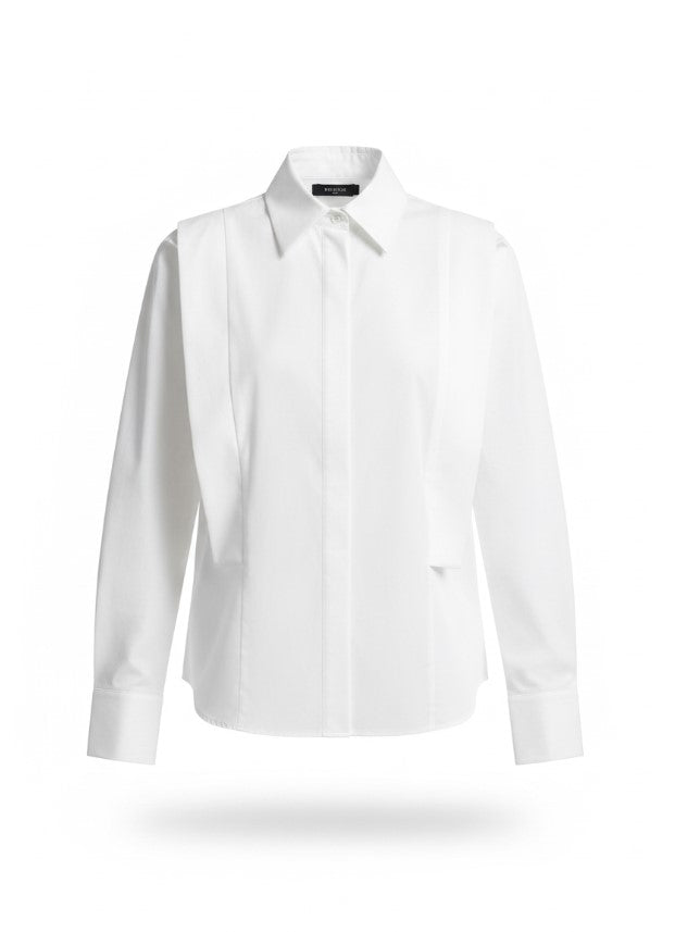 Women's Tailored Office Blouse - Long Sleeve Button-Down