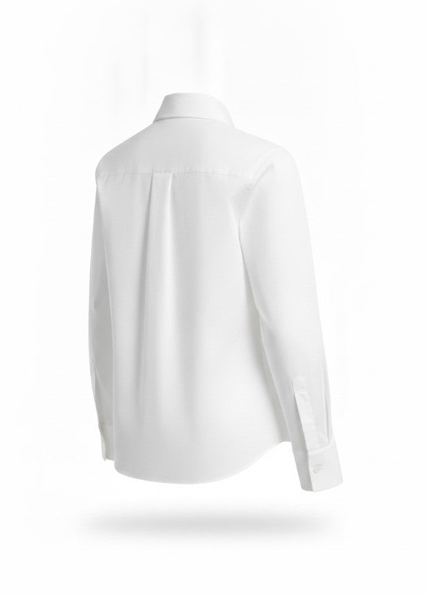 Women's Tailored Office Blouse - Long Sleeve Button-Down