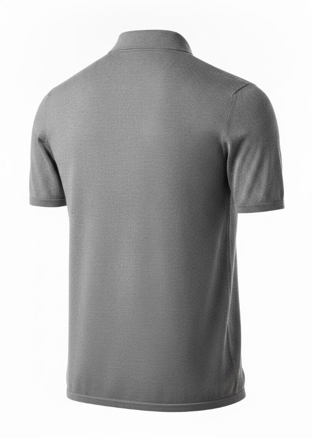 Men's Knit Polo Shirt - Ribbed Collar Button Placket