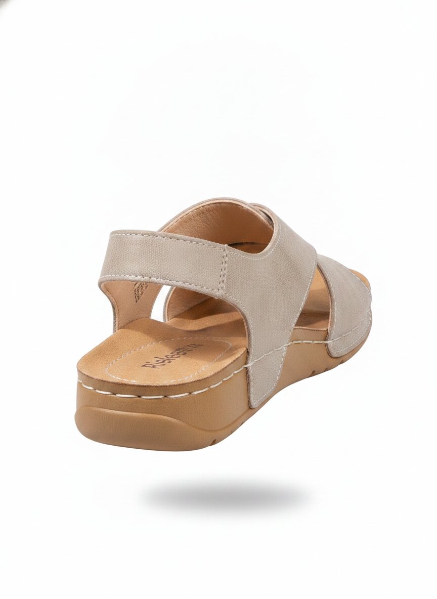 Women's Suede Wedge Sandals - Cross Strap Slingback