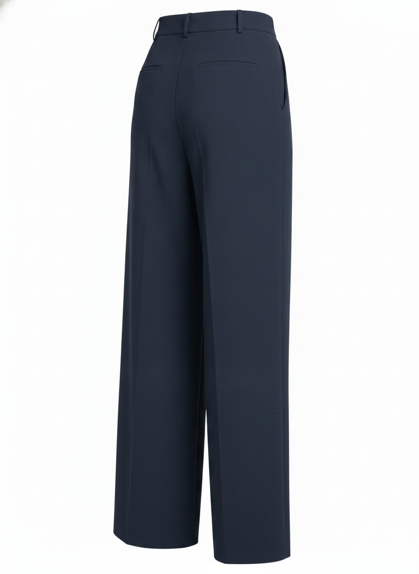 Women's Wide Leg Trousers - High Waist Deep-Fold Pleats