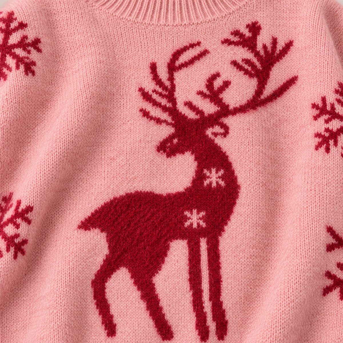 Pink high neck reindeer jumper - image 6