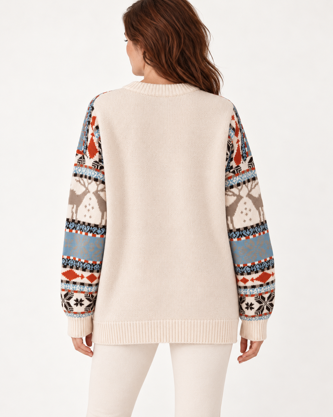 Beige oversized reindeer jumper - image 3