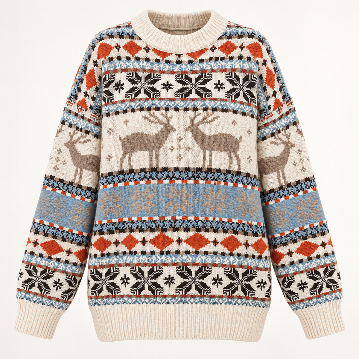 Beige oversized reindeer jumper - image 9 product-only