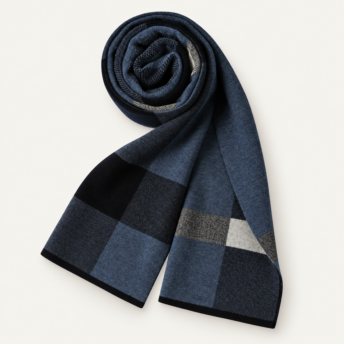 Dark Blue check scarf