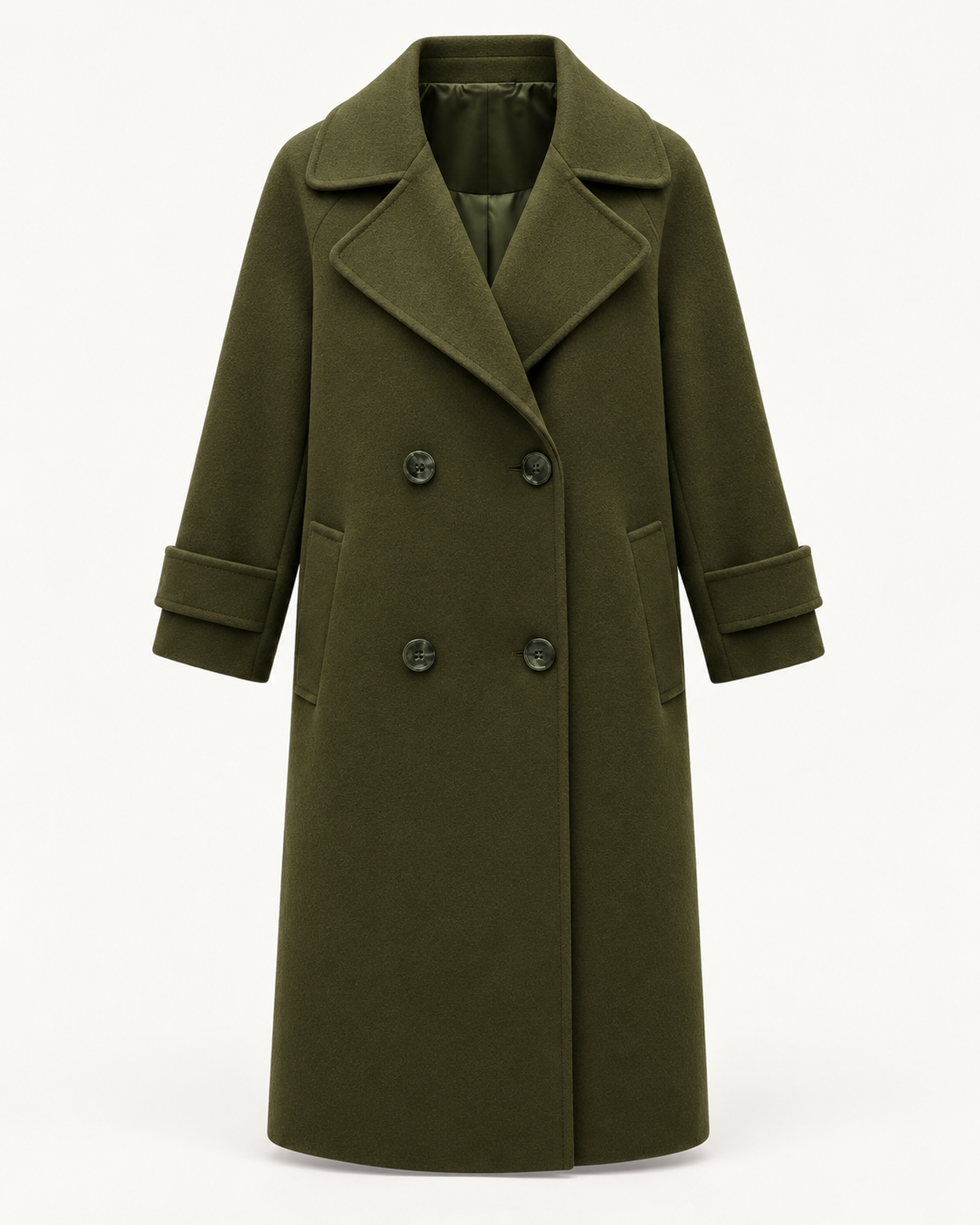 Women's double breasted coat - Green - product front