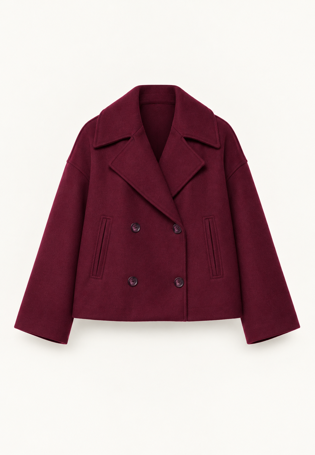 Women's Double Breasted Jacket Red Ghost Mannequin Front View