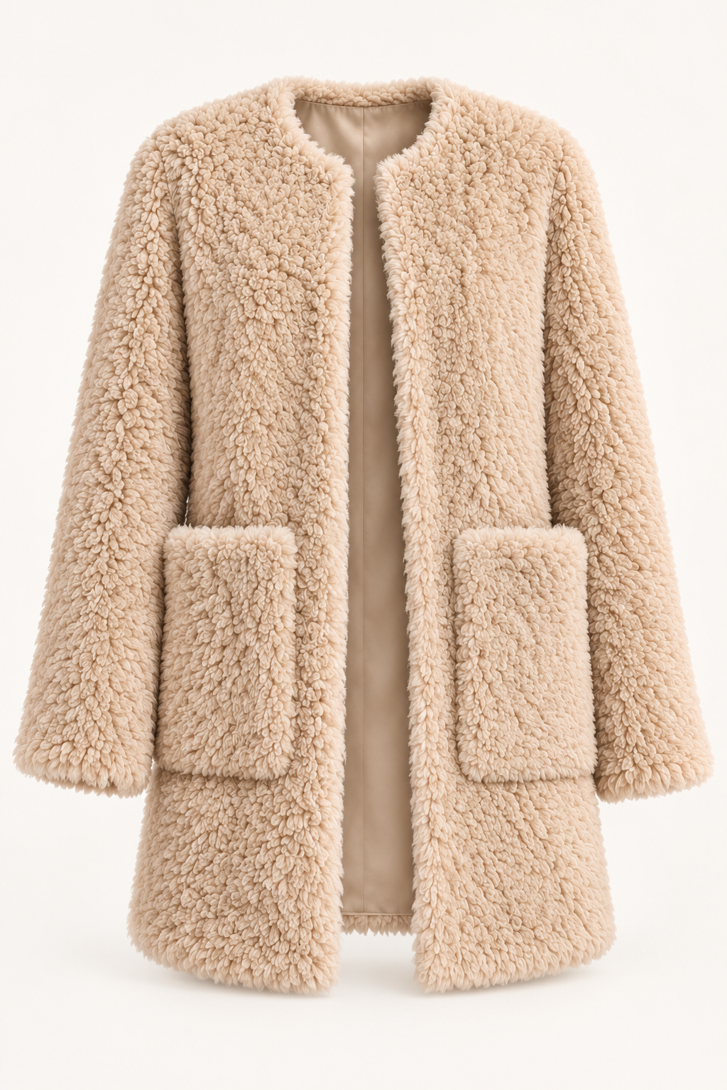 Women's Fluffy Jacket Beige 07 Product Beige