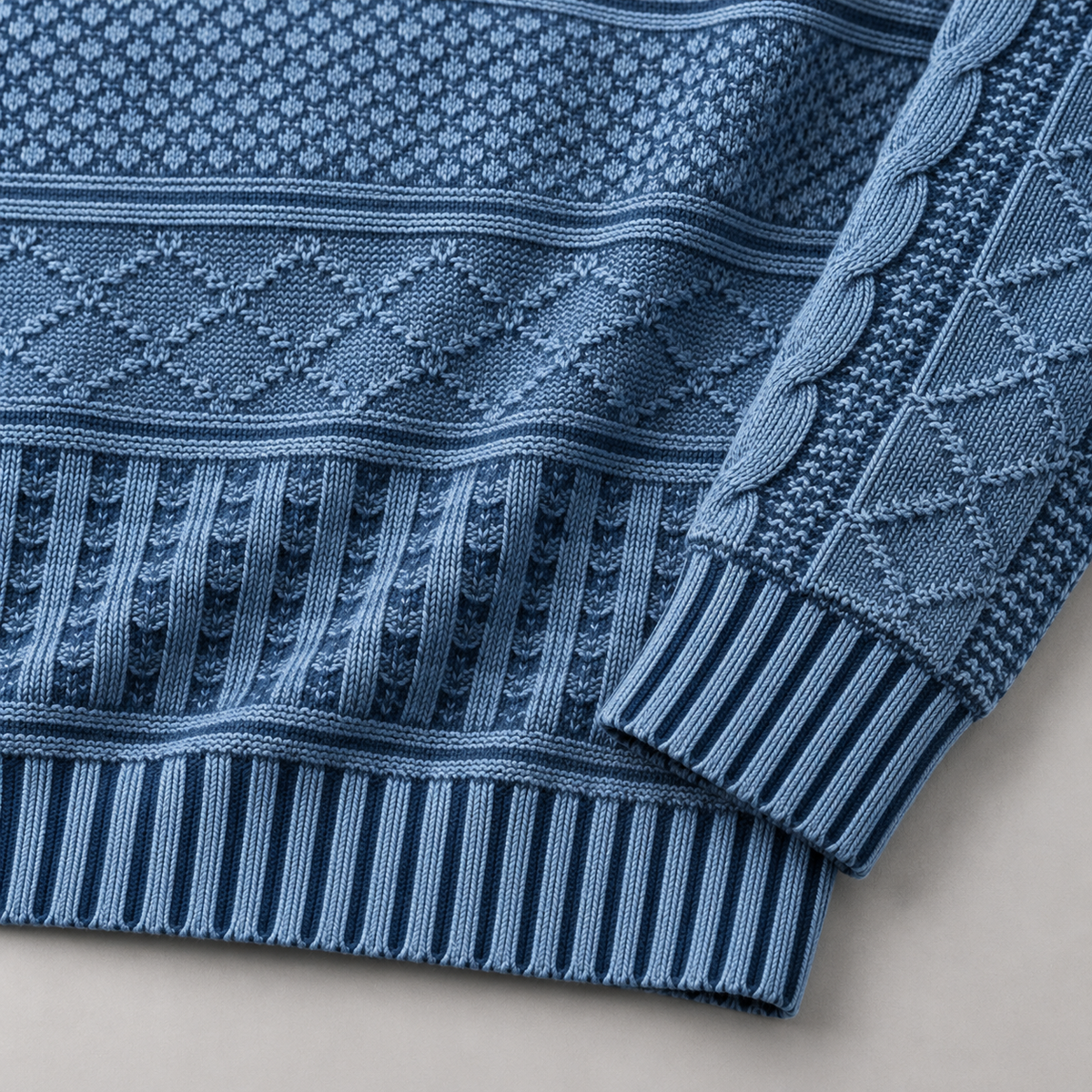 Half zip jumper - Blue Texture