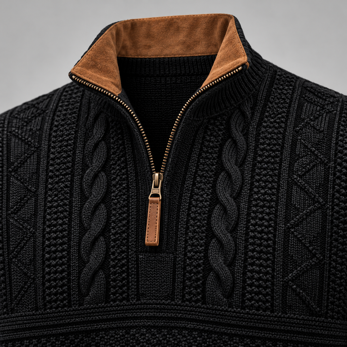 Black half zip jumper - Collar Detail