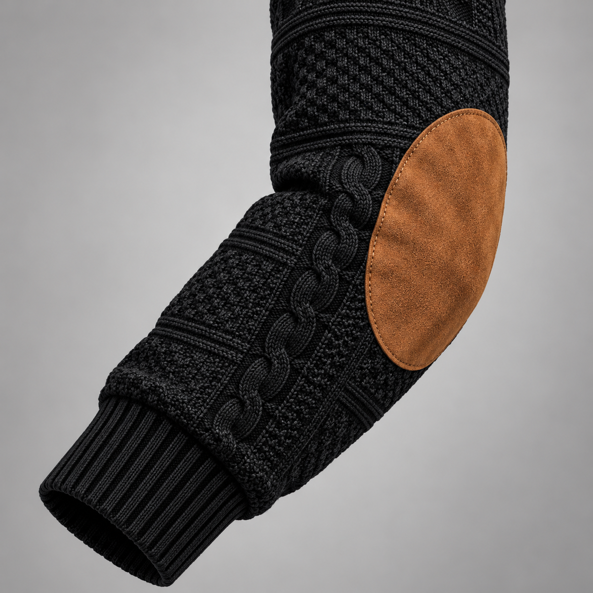 Black half zip jumper - Elbow Detail