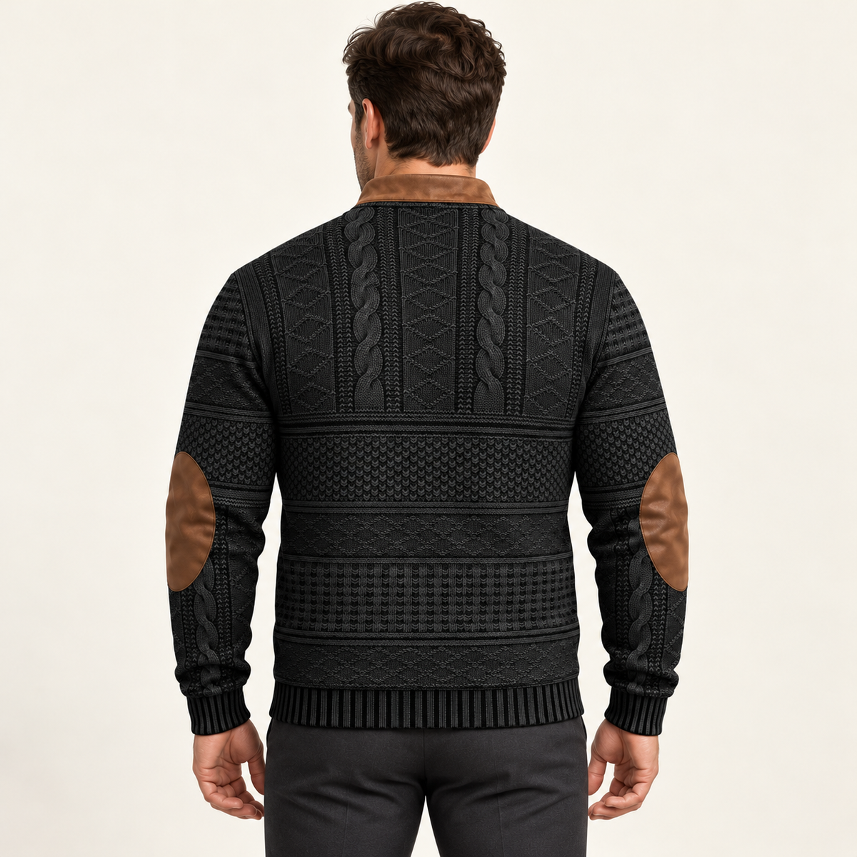 Harevi half zip jumper on model – 03-back