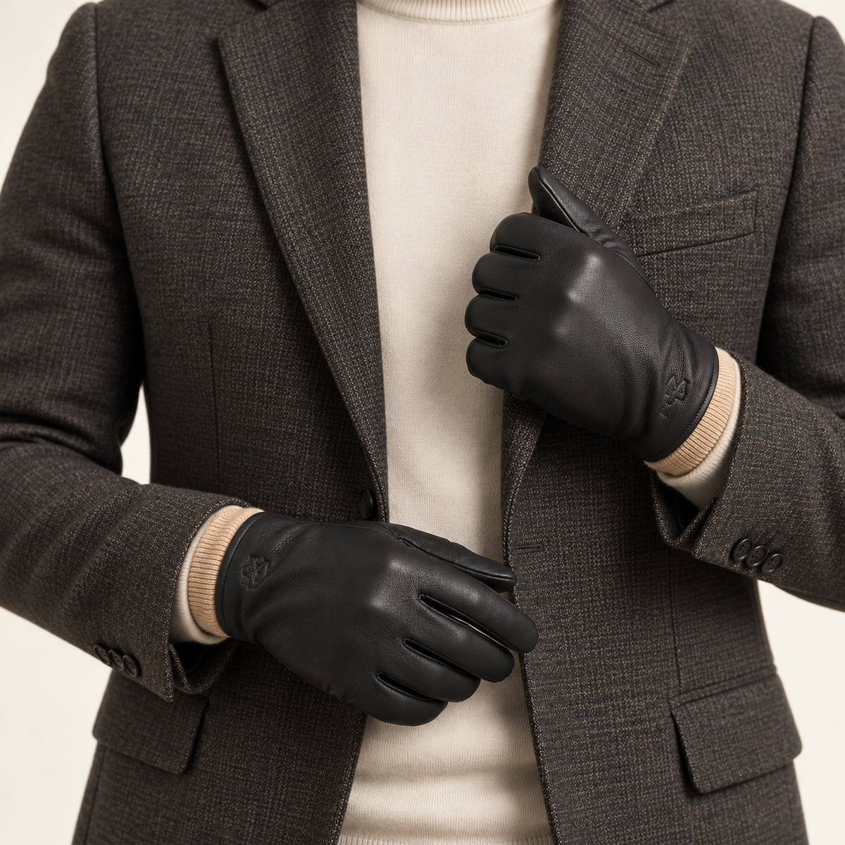 Black gloves — styling on model