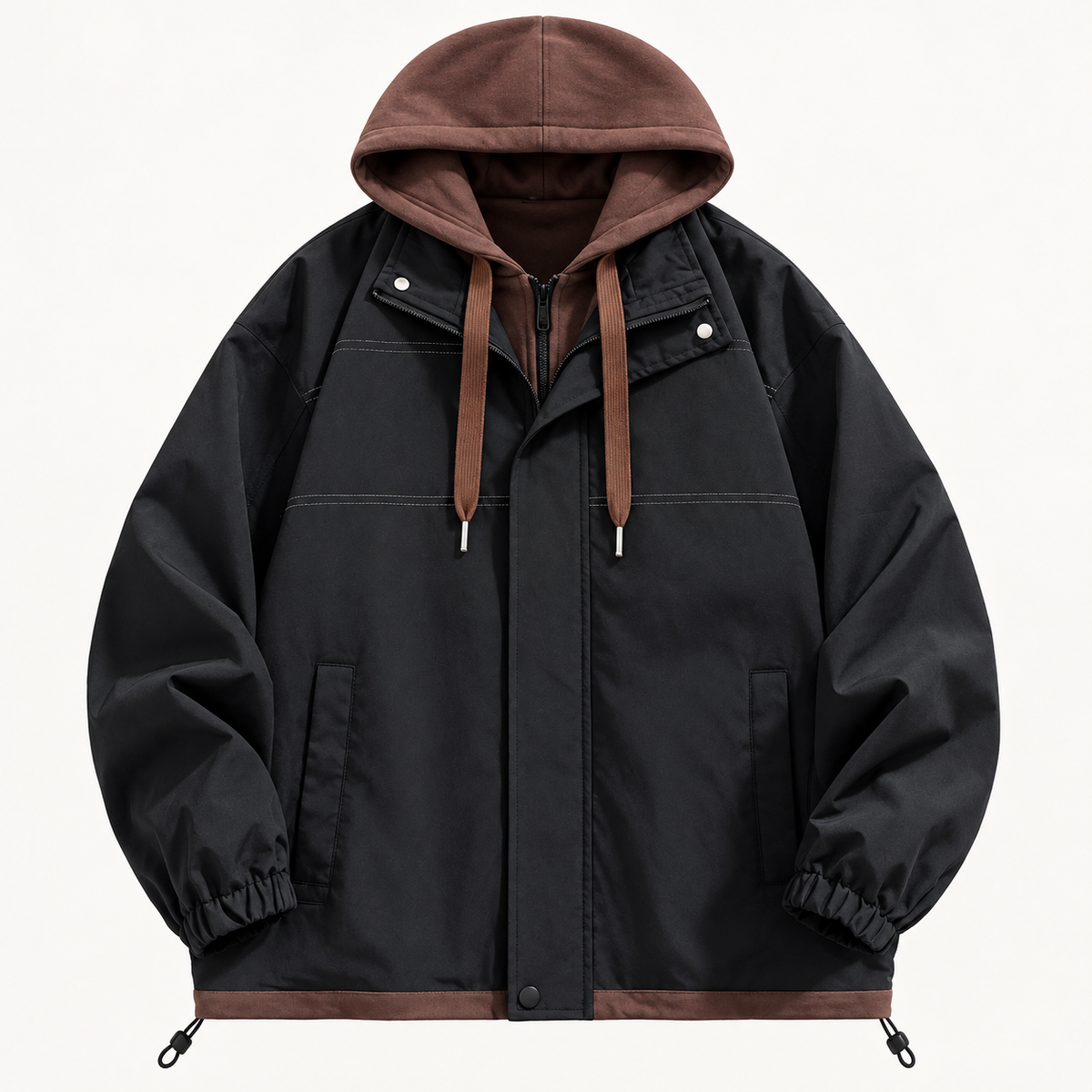 Men's hooded jacket in black, product view