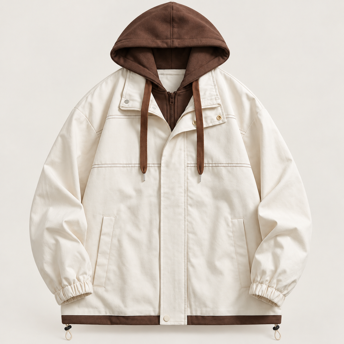 Men's hooded jacket in white, product view