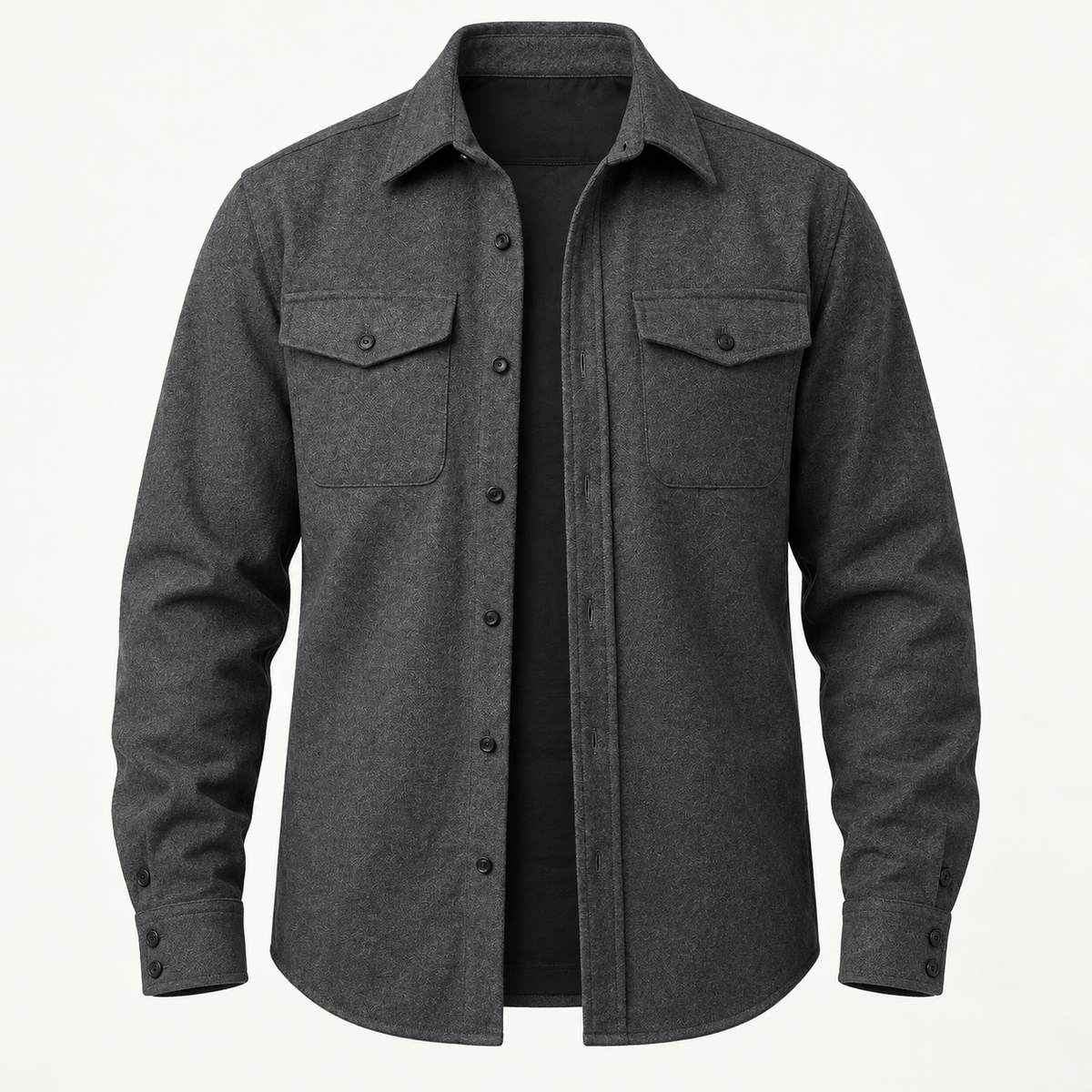 Men's overshirt jacket in dark grey, product view