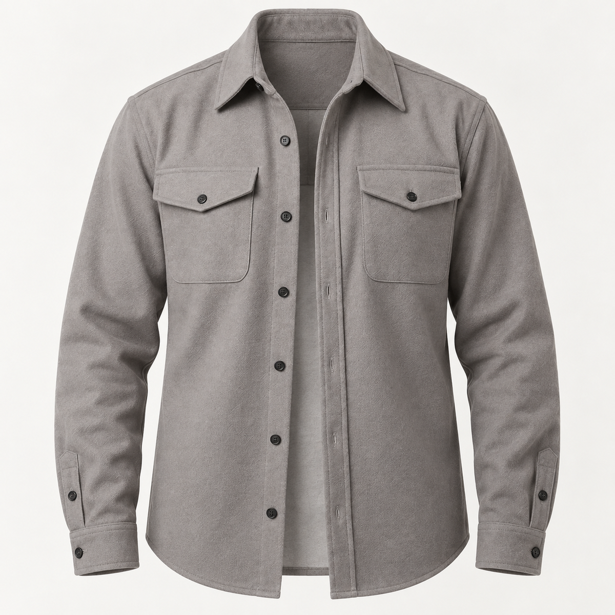 Men's overshirt jacket in light grey, product view