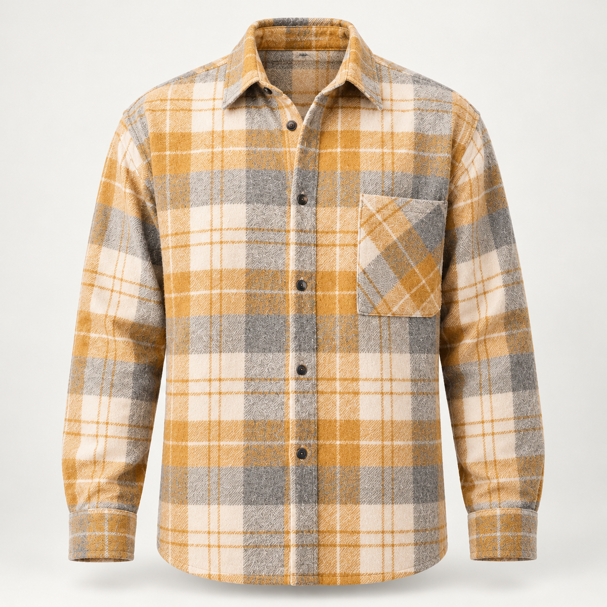 Men's overshirt in yellow, product view