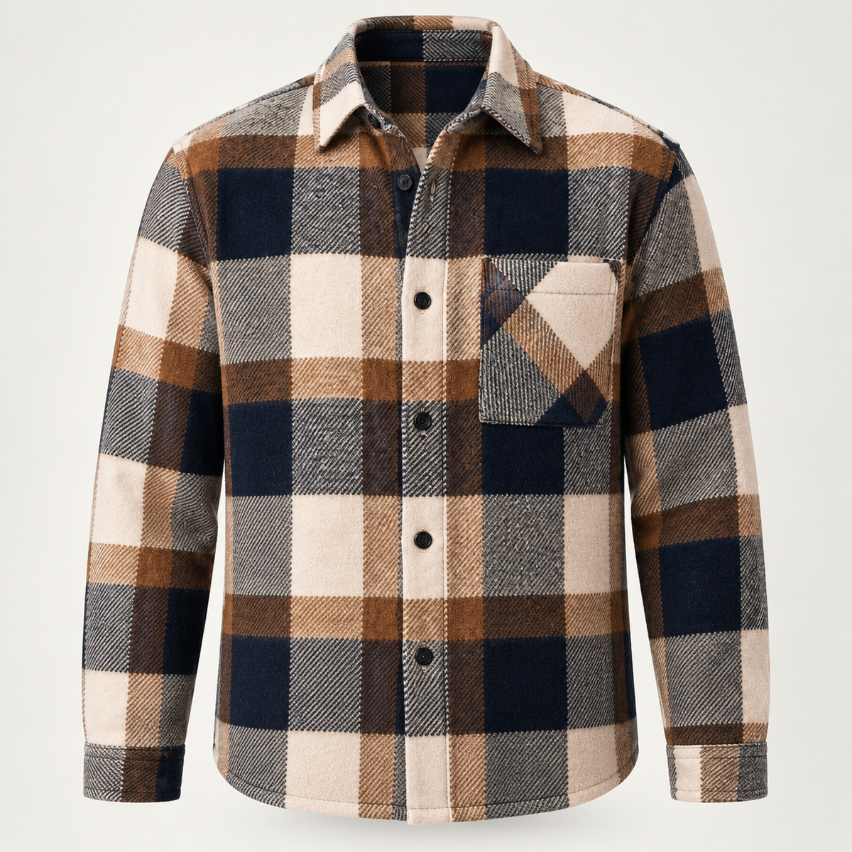 Men's overshirt in brown, product view