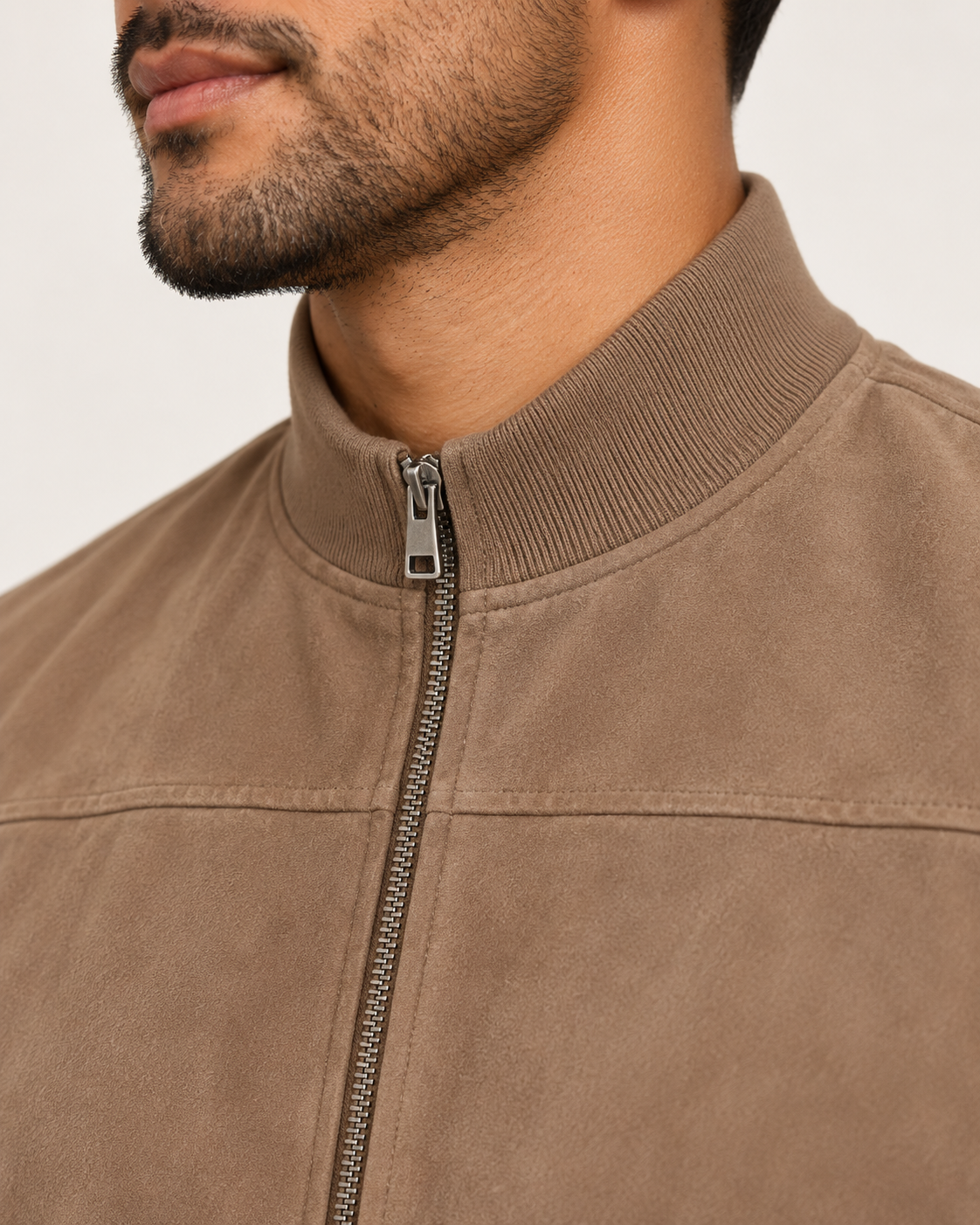 Men's Suedette Jacket - Lightweight Bomber Jacket Smart Casual