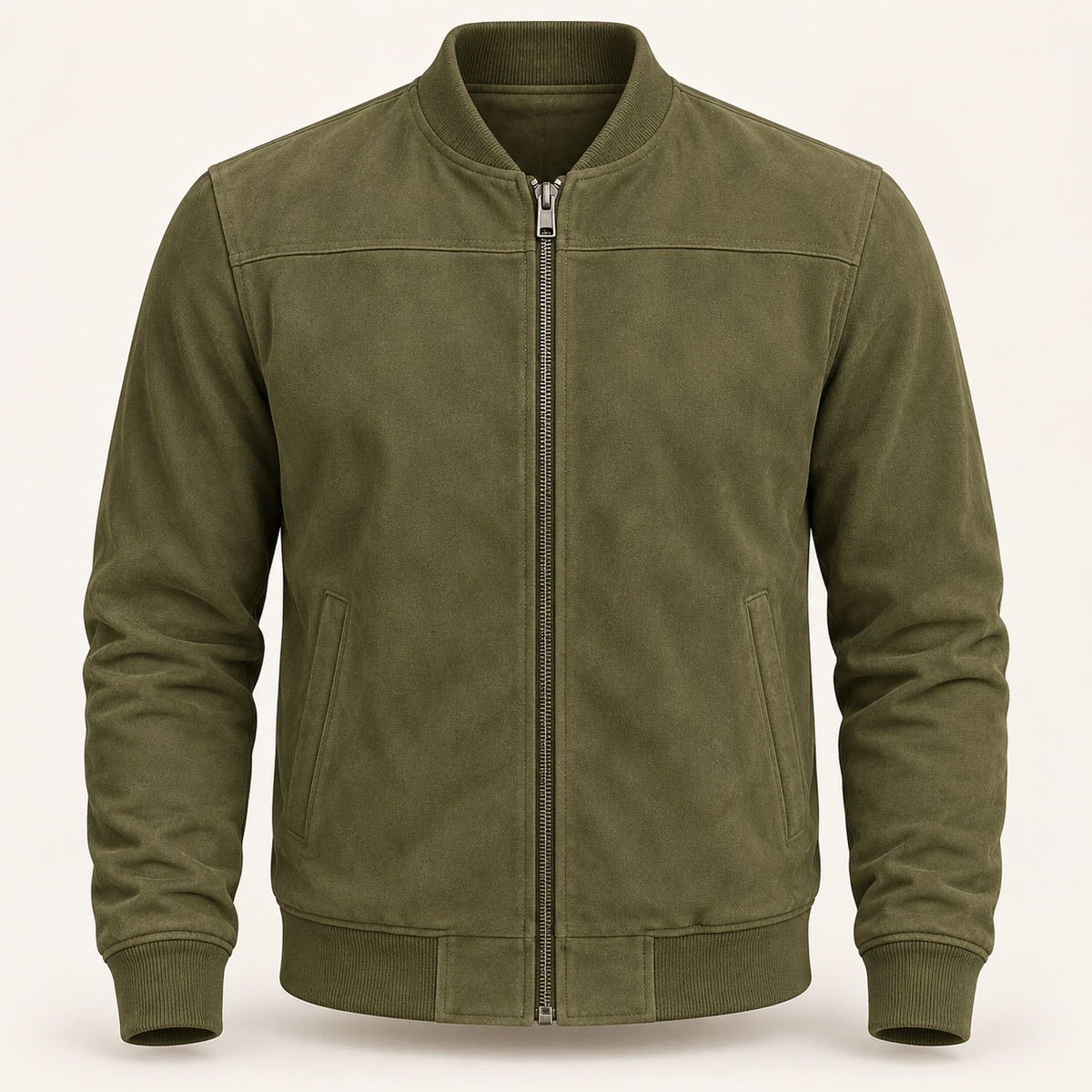 Men's Suedette Jacket - Lightweight Bomber Jacket Smart Casual