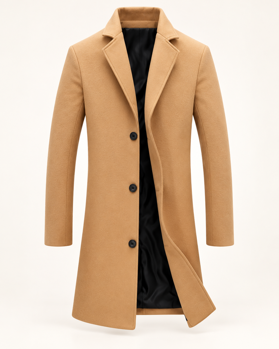 Men's Winter Coat - Beige - product-only front