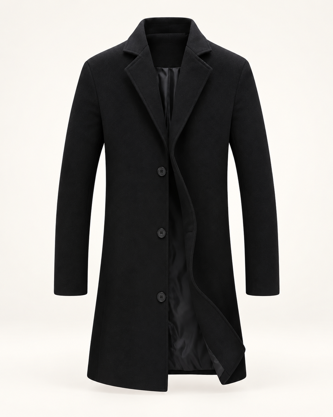 Men's Winter Coat - Black - product-only front
