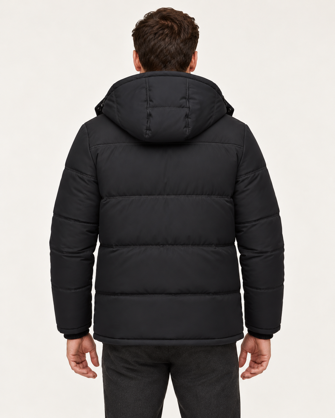 Men's Winter Jacket - Black - back model