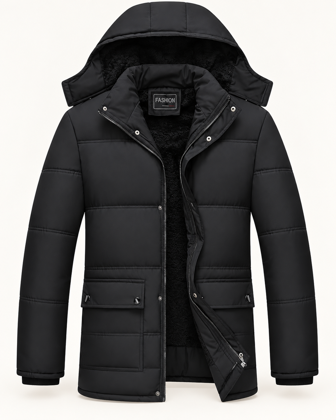 Men's Winter Jacket - Black - product-only front