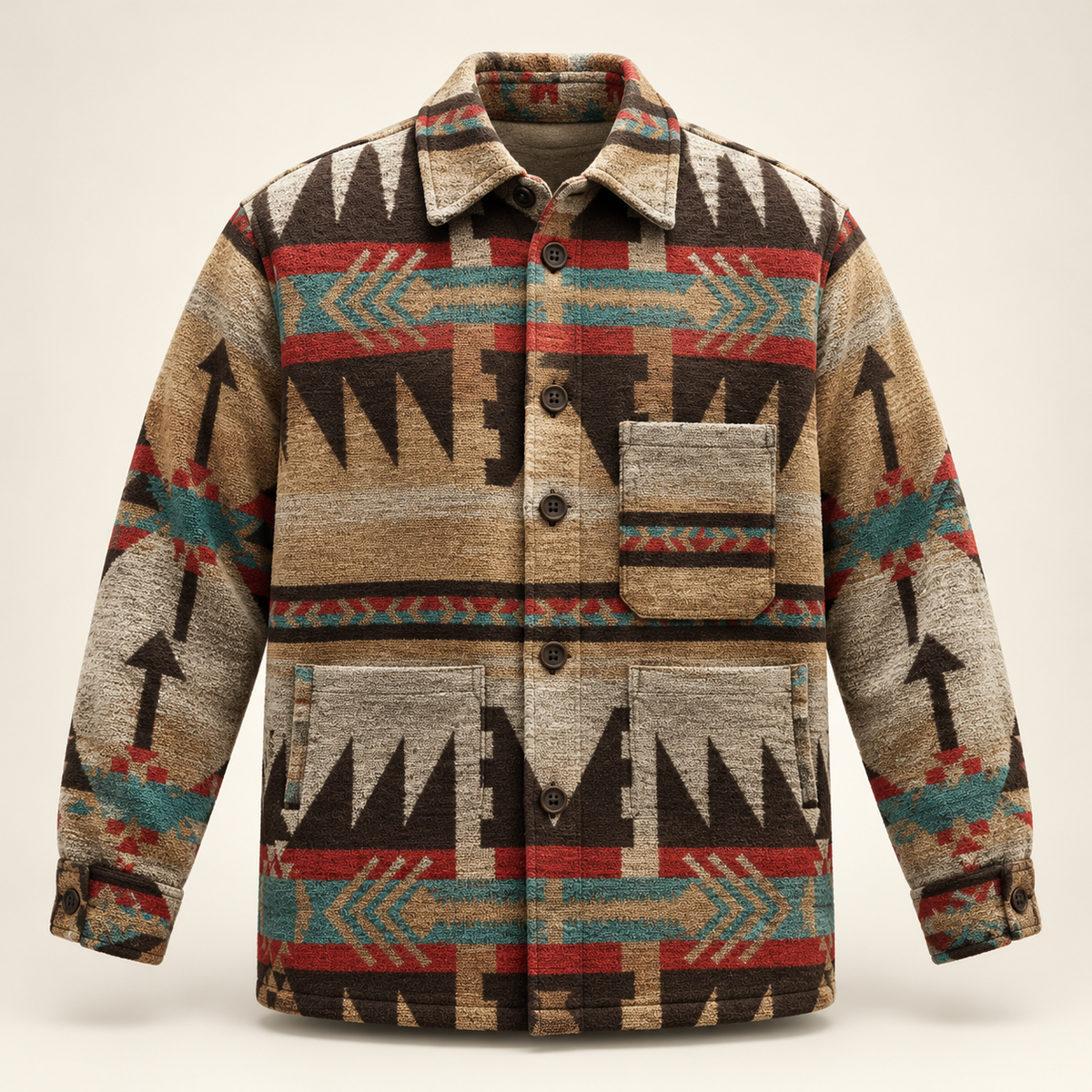 Men's wool blend jacket in dark brown, product view