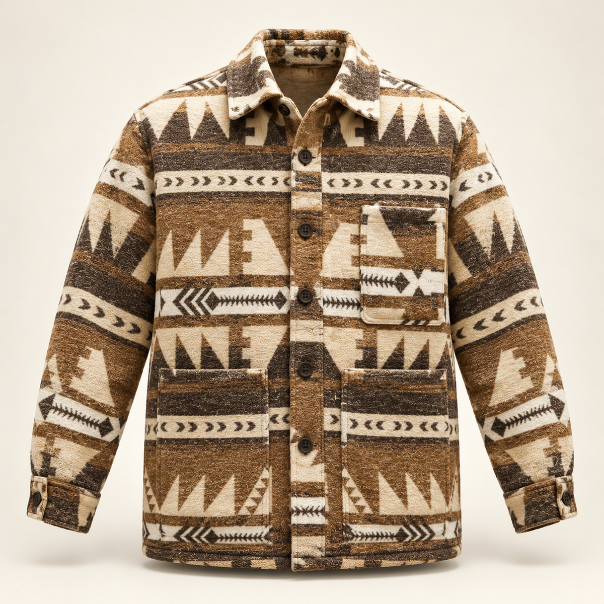 Men's wool blend jacket in light brown, product view