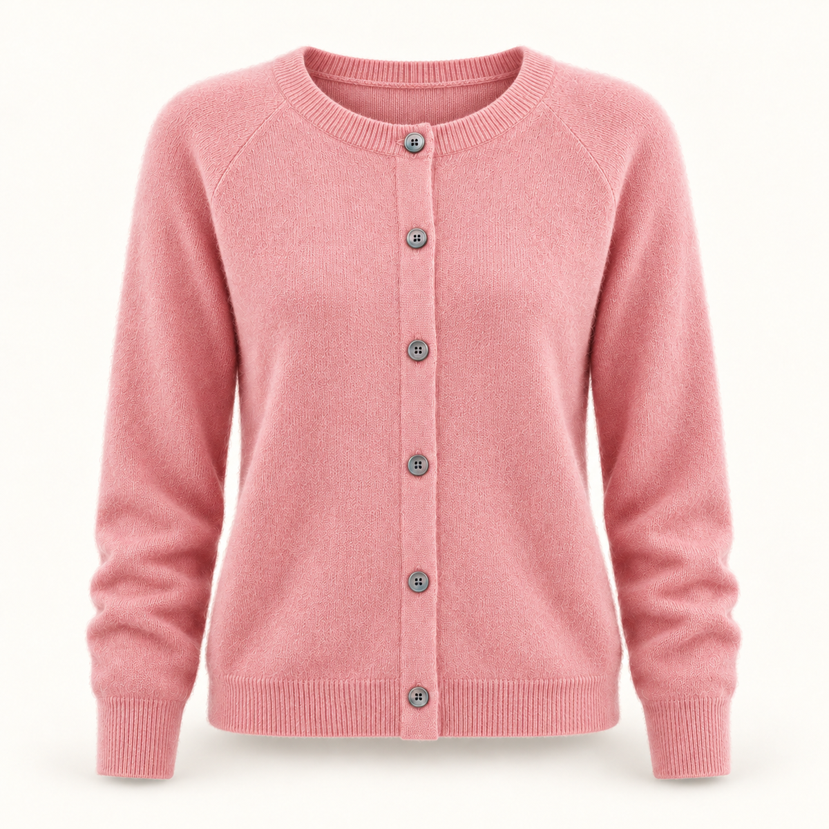 Women's cardigan in light pink, product front view