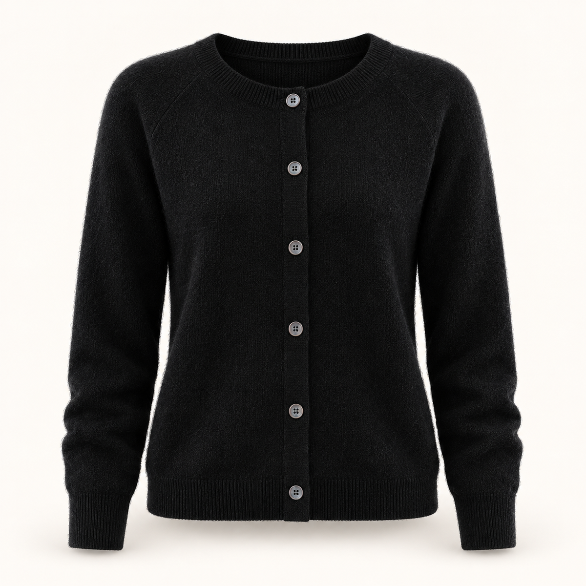 Women's cardigan in black, product front view