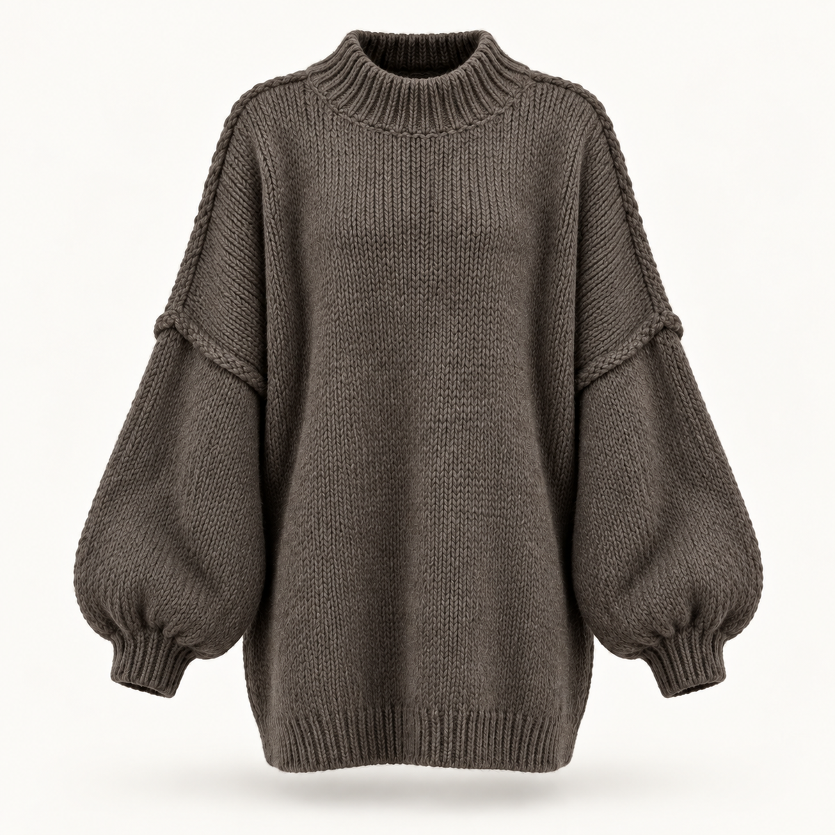 Women's jumper dress in taupe, product view