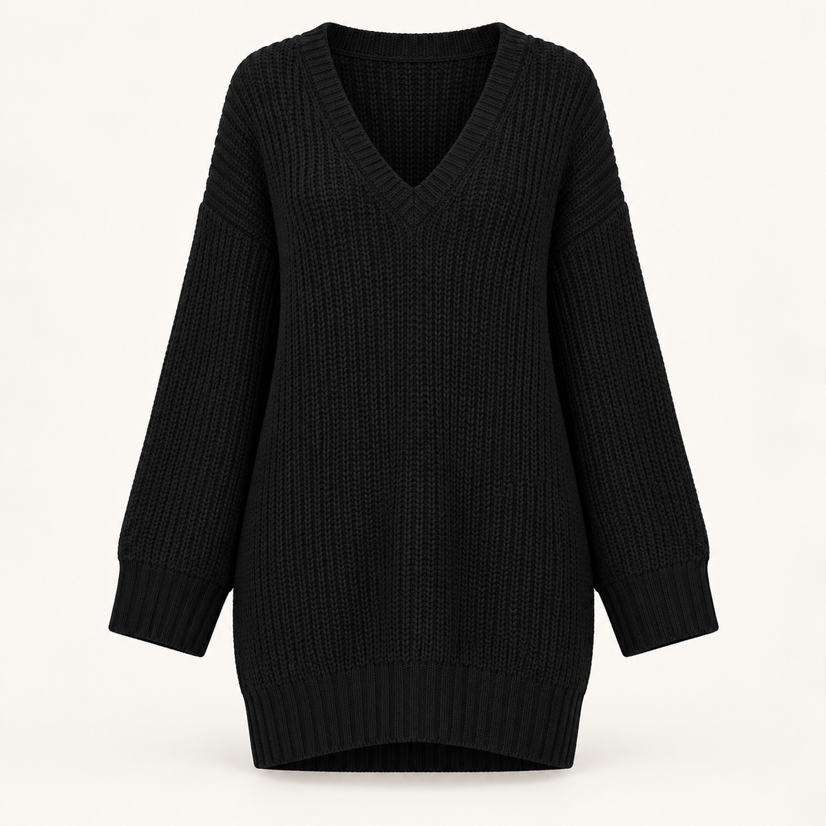 Women's jumper dress in black, product view