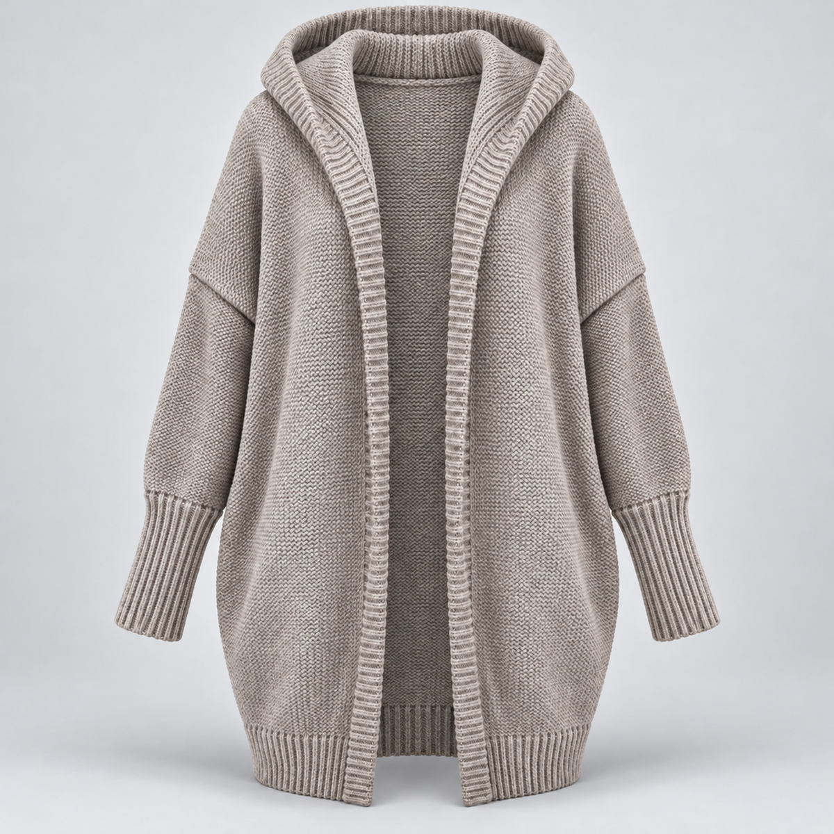Women's Knitted Cardigan - Relaxed Fit Button Front Long Sleeve Layer