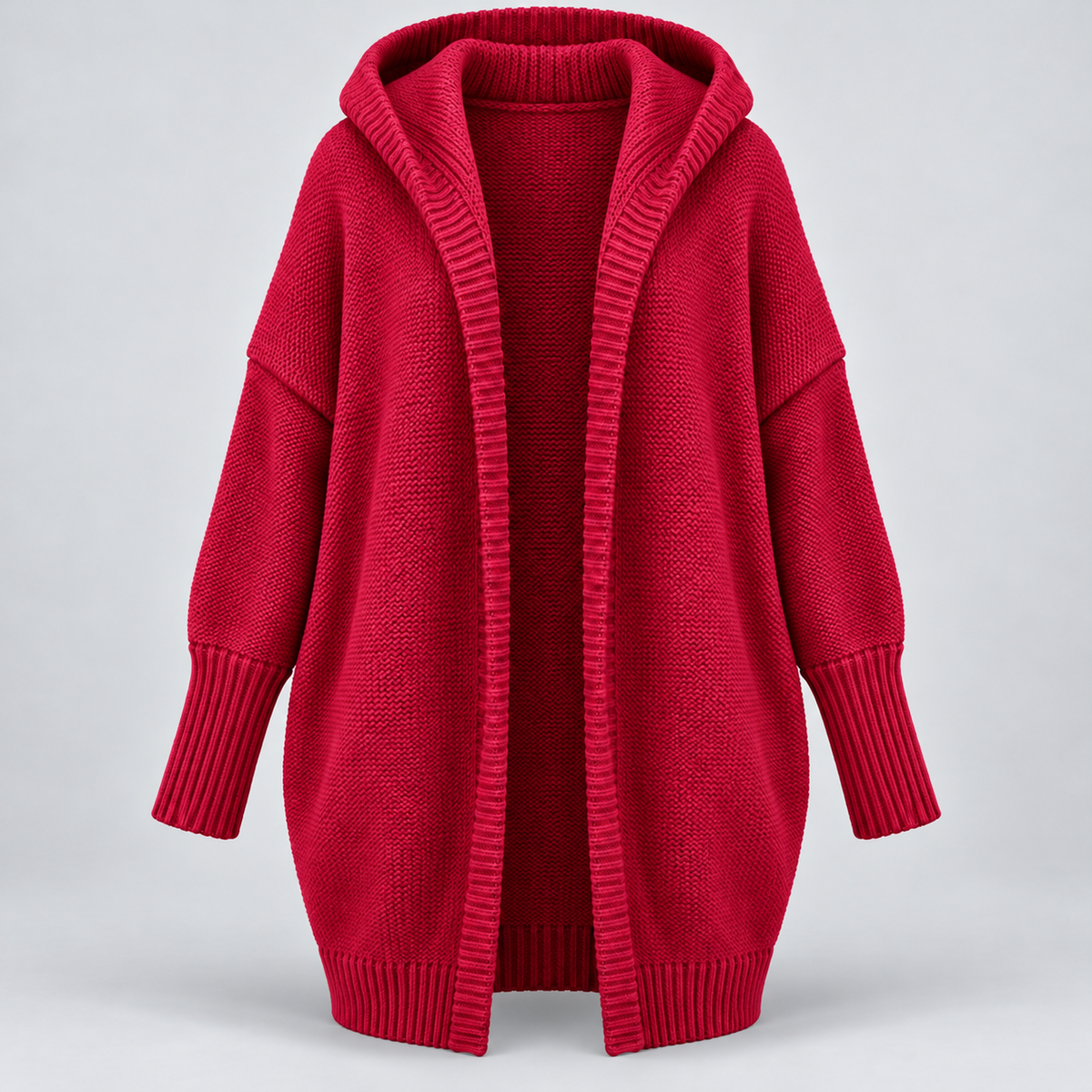 Women's Knitted Cardigan - Relaxed Fit Button Front Long Sleeve Layer