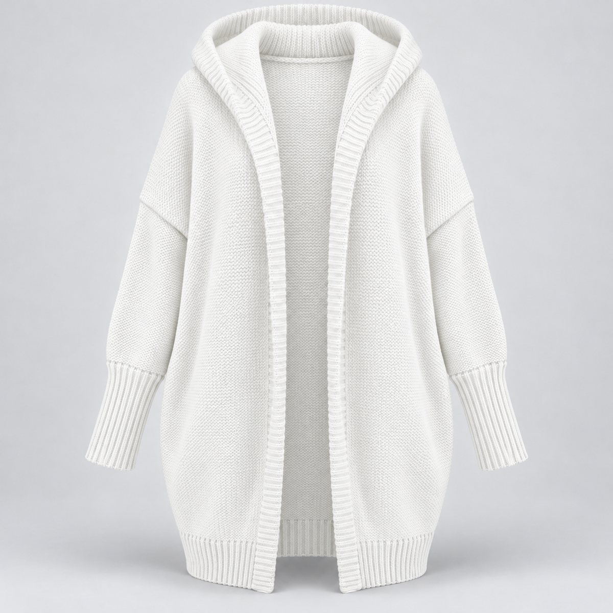 Women's Knitted Cardigan - Relaxed Fit Button Front Long Sleeve Layer