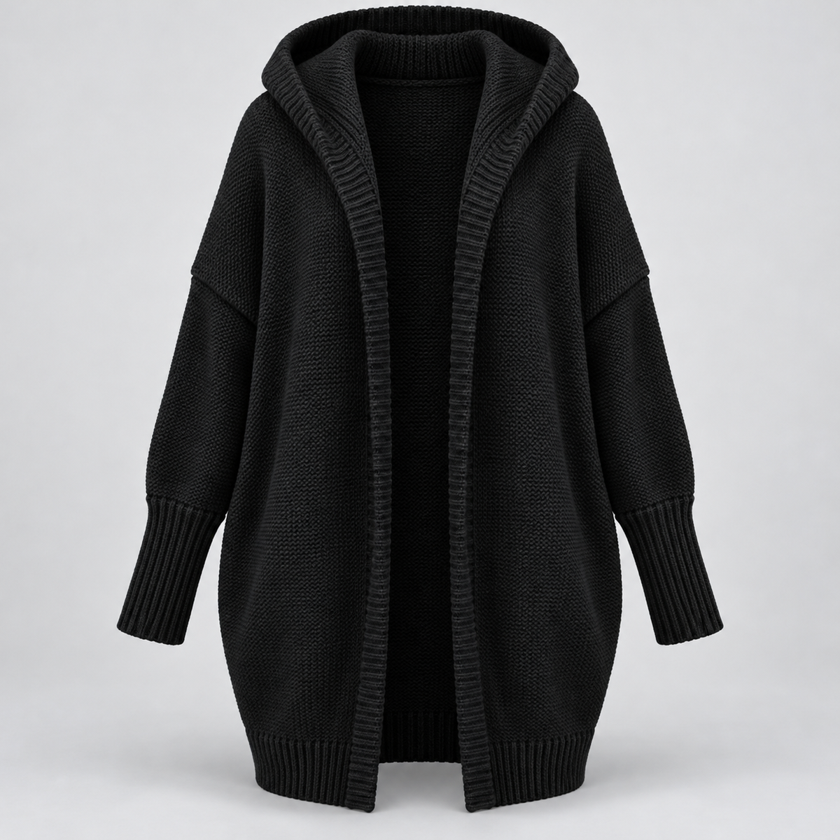 Women's Knitted Cardigan - Relaxed Fit Button Front Long Sleeve Layer