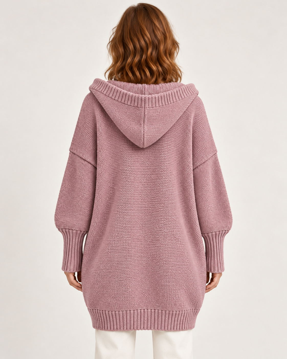 Women's Knitted Cardigan - Relaxed Fit Button Front Long Sleeve Layer