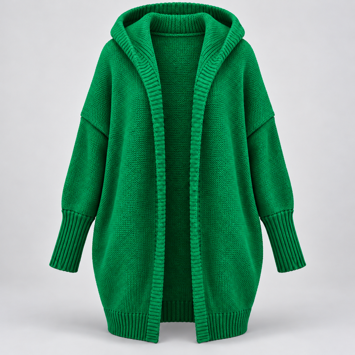 Women's Knitted Cardigan - Relaxed Fit Button Front Long Sleeve Layer