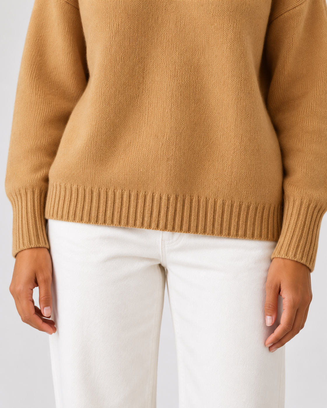 Women's Knitted Jumper - Polo Collar Button Placket Relaxed Fit