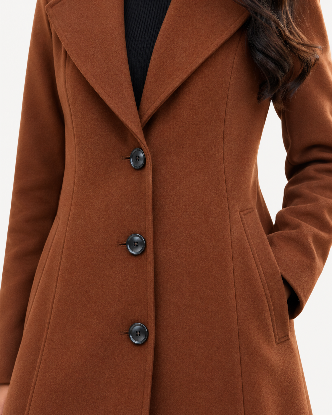 Women's Long Trench Coat - Double Breasted Belted Maxi Overcoat