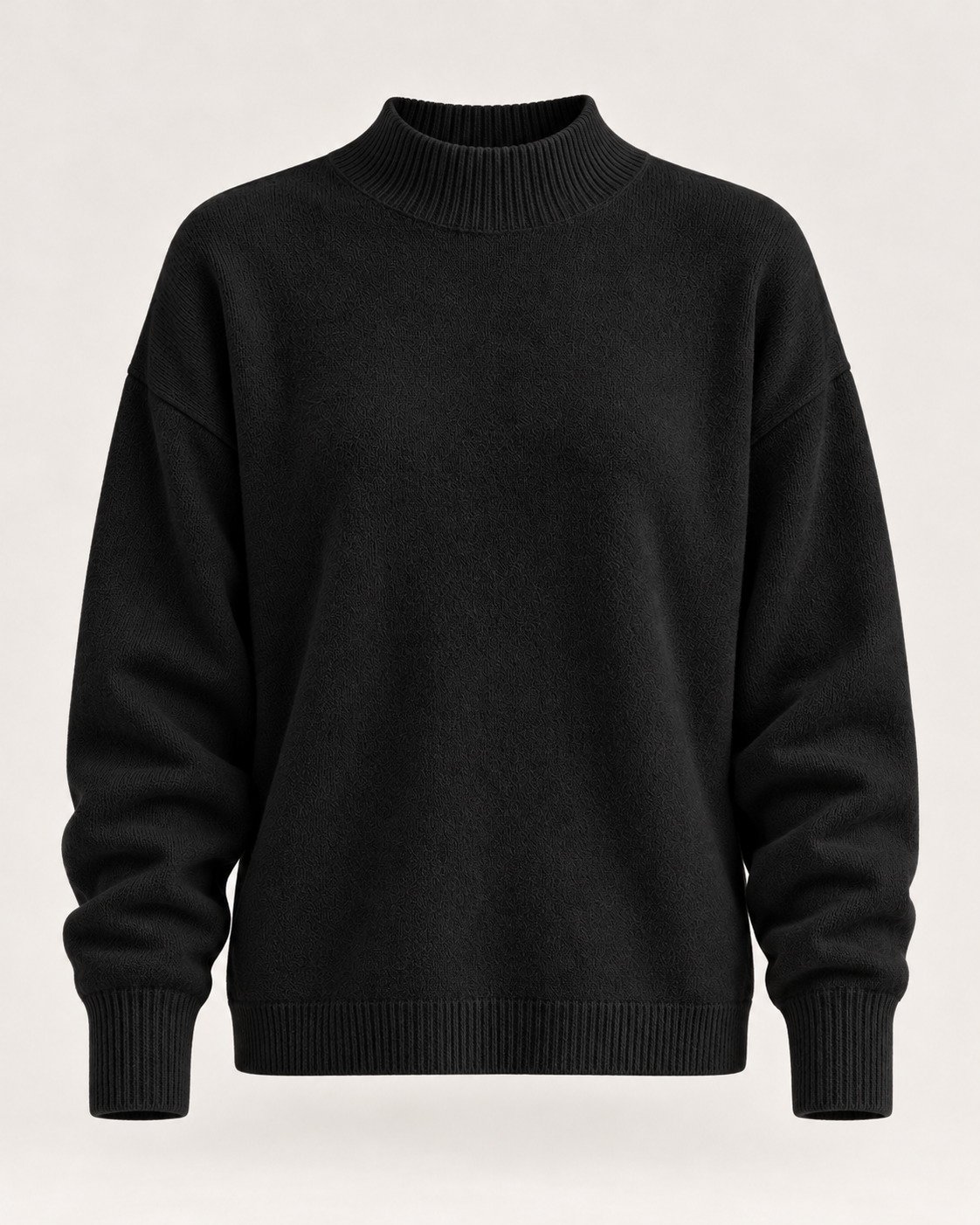 Women's polo neck jumper in black, product view