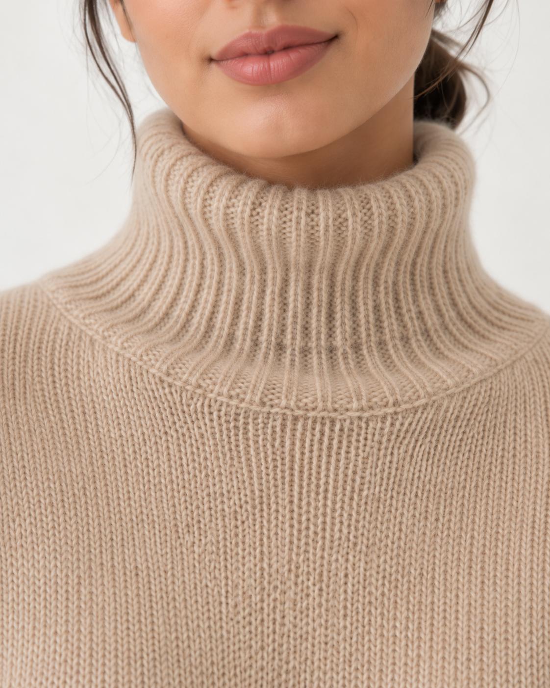 Women's Roll Neck Jumper - Relaxed Fit Ribbed Trim Soft Knit