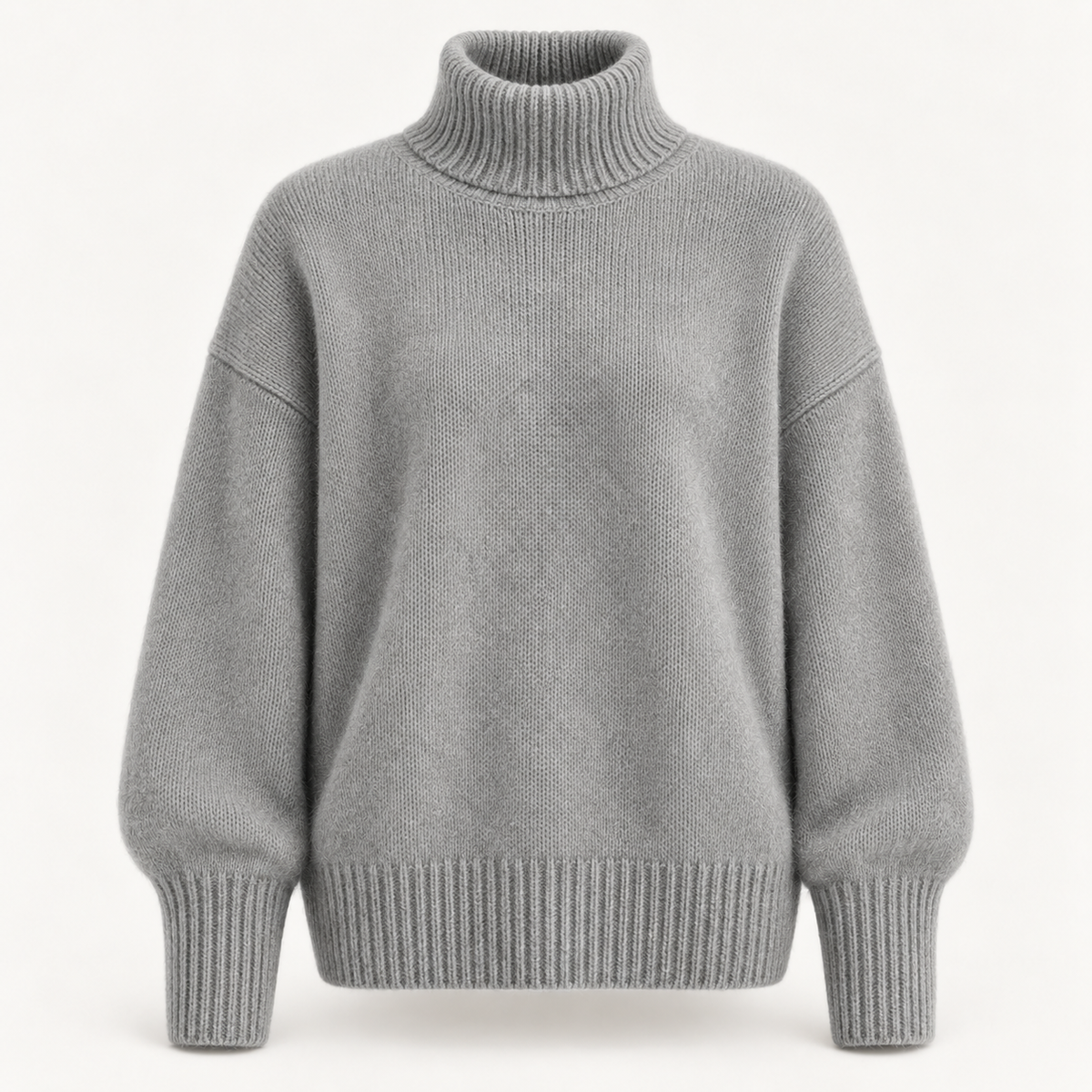 Women's Roll Neck Jumper - Relaxed Fit Ribbed Trim Soft Knit